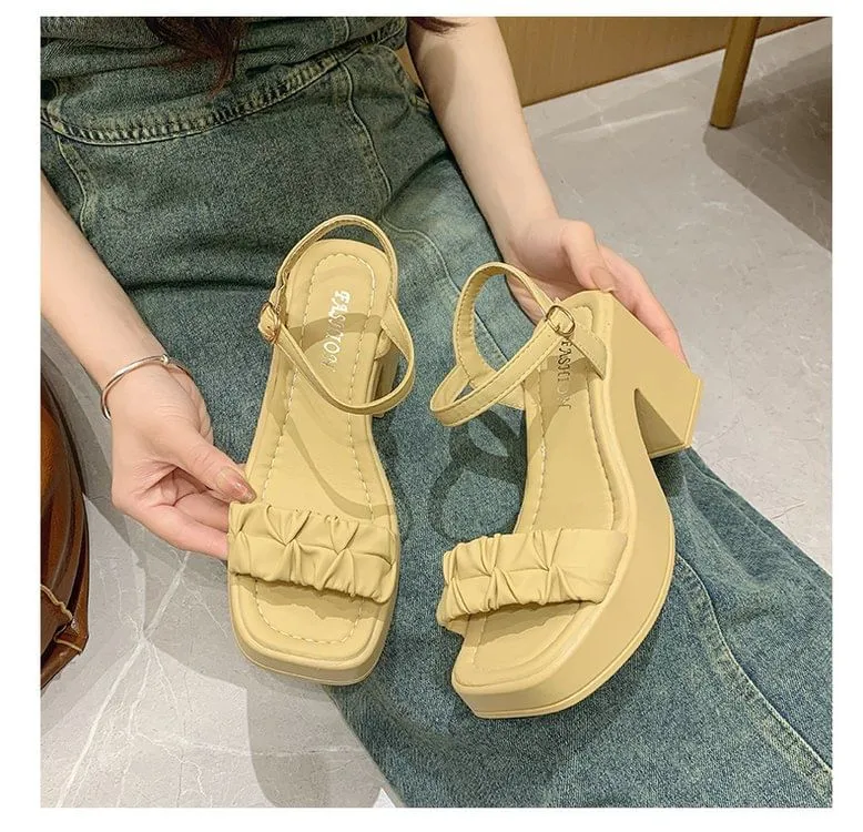 Ankle Strap Chunky Heel Sandals