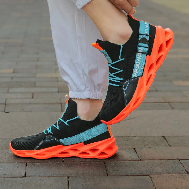 Black, Blue & Orange Sneakers Running Shoes