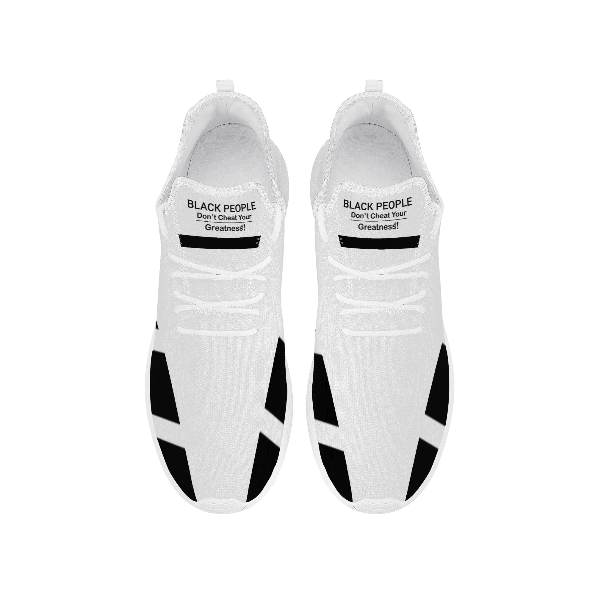 Black People Mesh Knit Sneaker - White