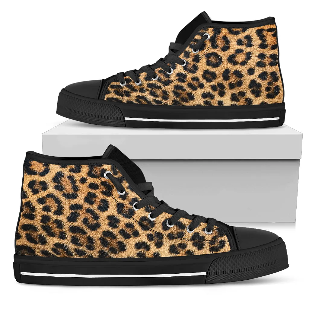 Call Of The Wild Leopard Print Womens High Top Sneakers