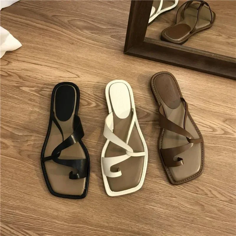 Clip Toe Flat Casual Non-slip Eco Leather Women's Summer Sandals