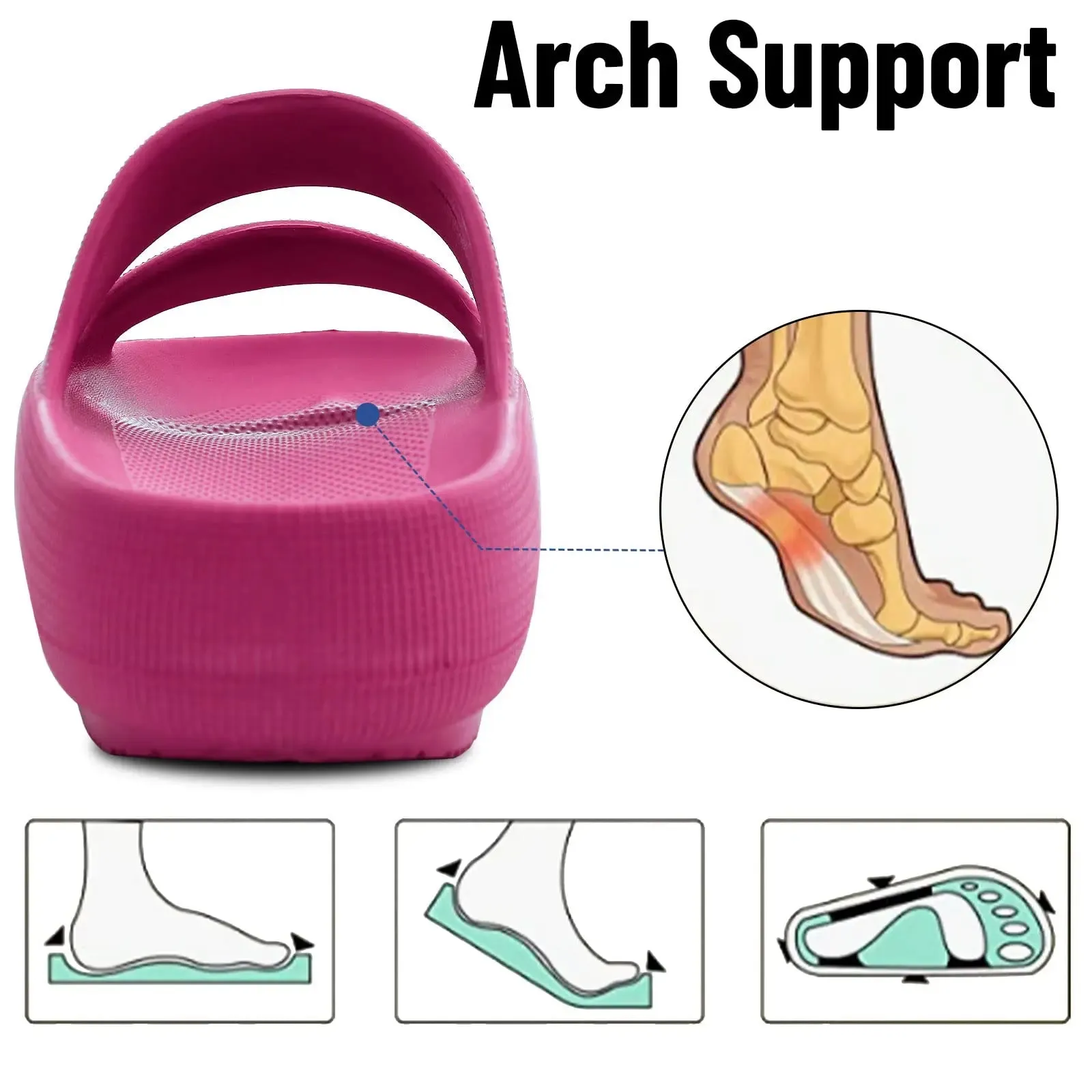 Comfortable Arch Support Slide Sandals for Women