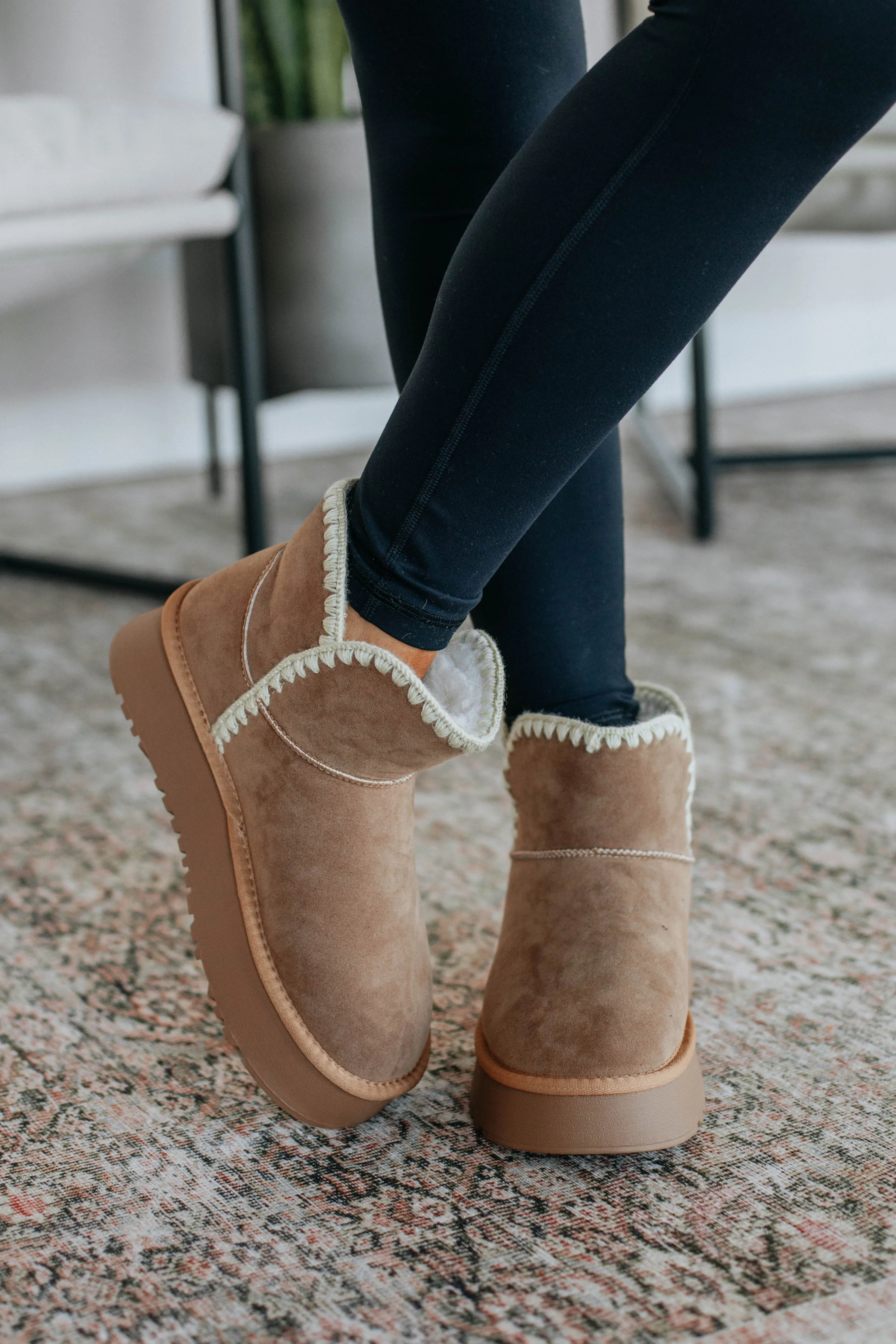 Committed To Cozy Boots - Camel