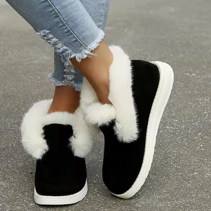 Cozy Fur-Lined Ankle Snow Boots - Women's Winter Warmers