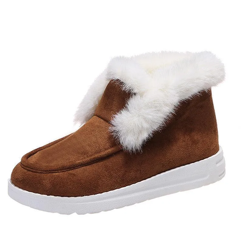 Cozy Fur-Lined Ankle Snow Boots - Women's Winter Warmers