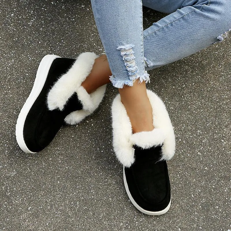 Cozy Fur-Lined Ankle Snow Boots - Women's Winter Warmers