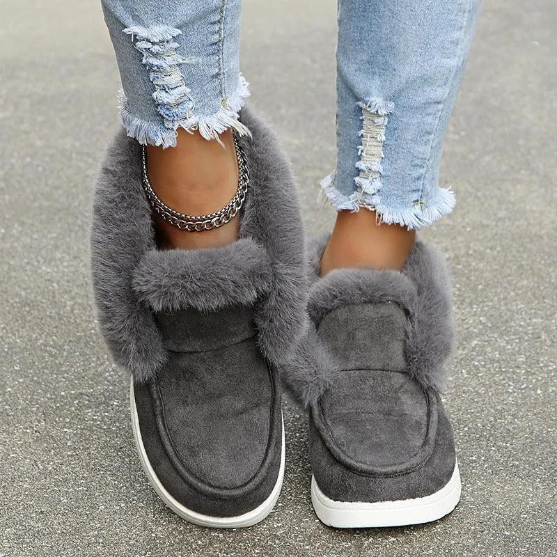 Cozy Fur-Lined Ankle Snow Boots - Women's Winter Warmers