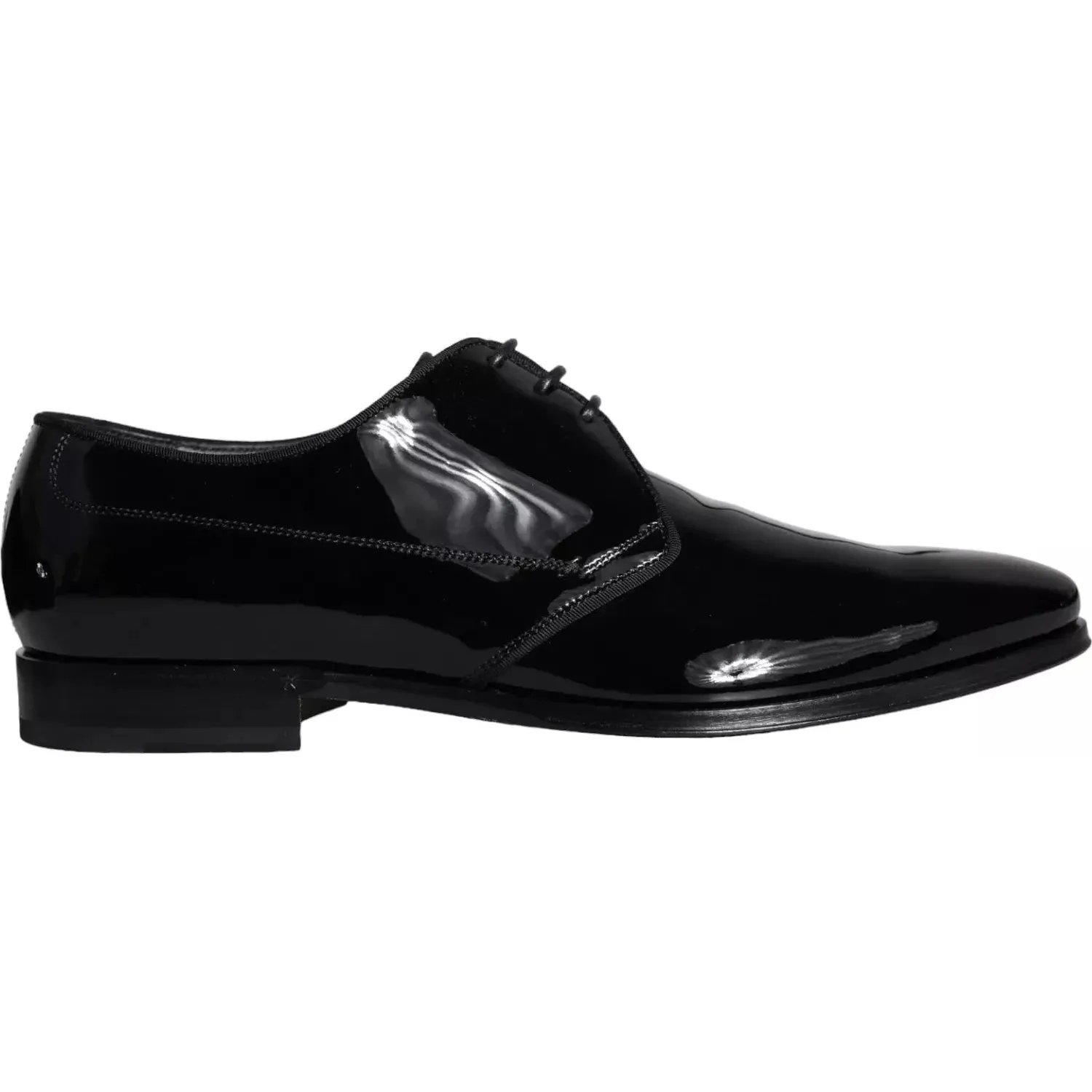 Dolce & Gabbana Black Calfskin Leather Derby Men Dress Shoes