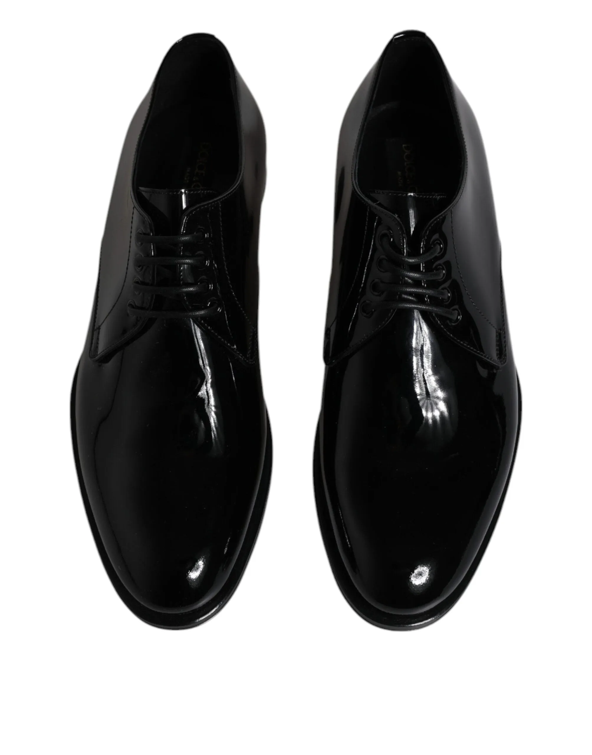 Dolce & Gabbana Black Patent Leather Derby Formal Dress Shoes