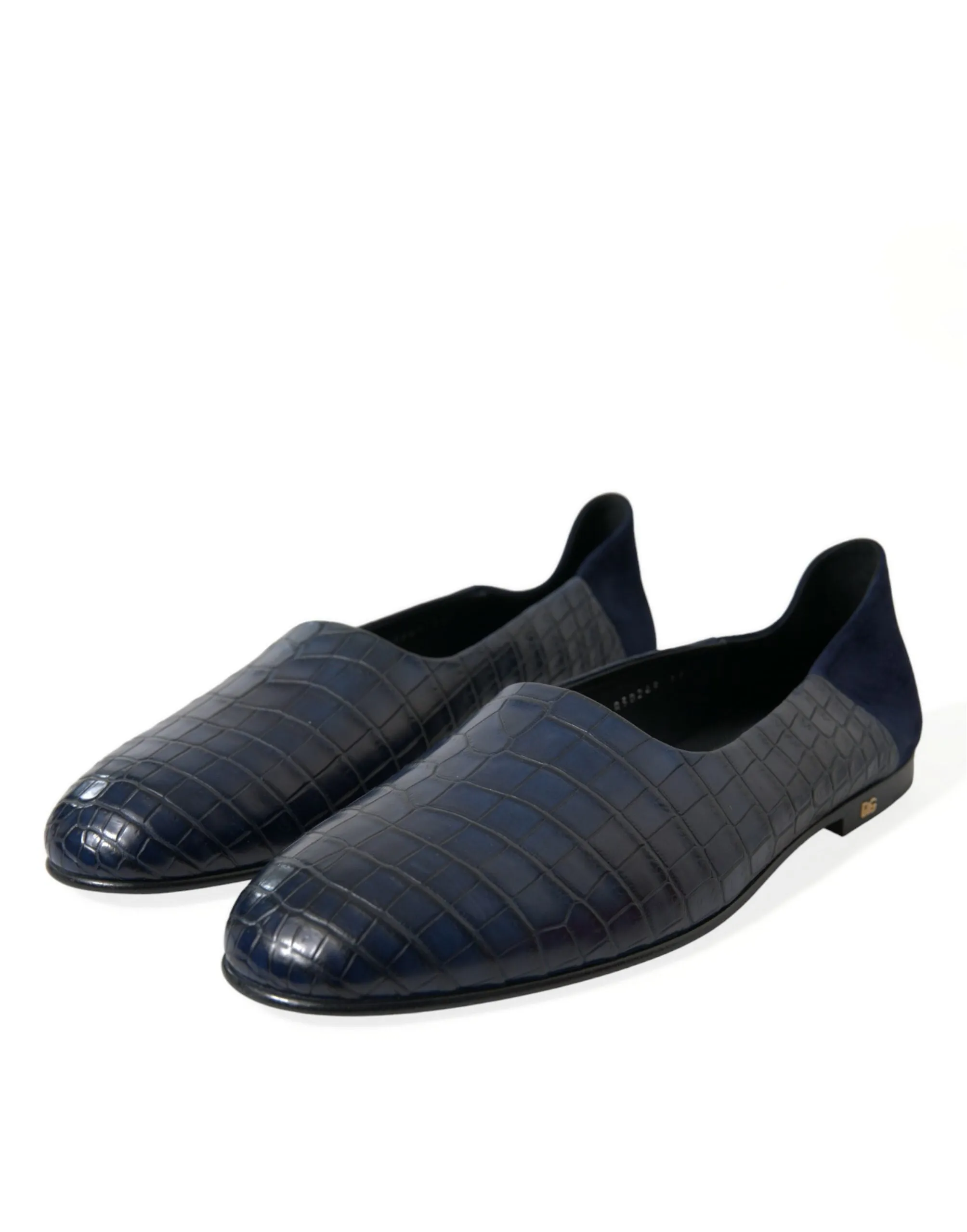 Dolce & Gabbana Elegant Blue Crocodile Leather Loafers