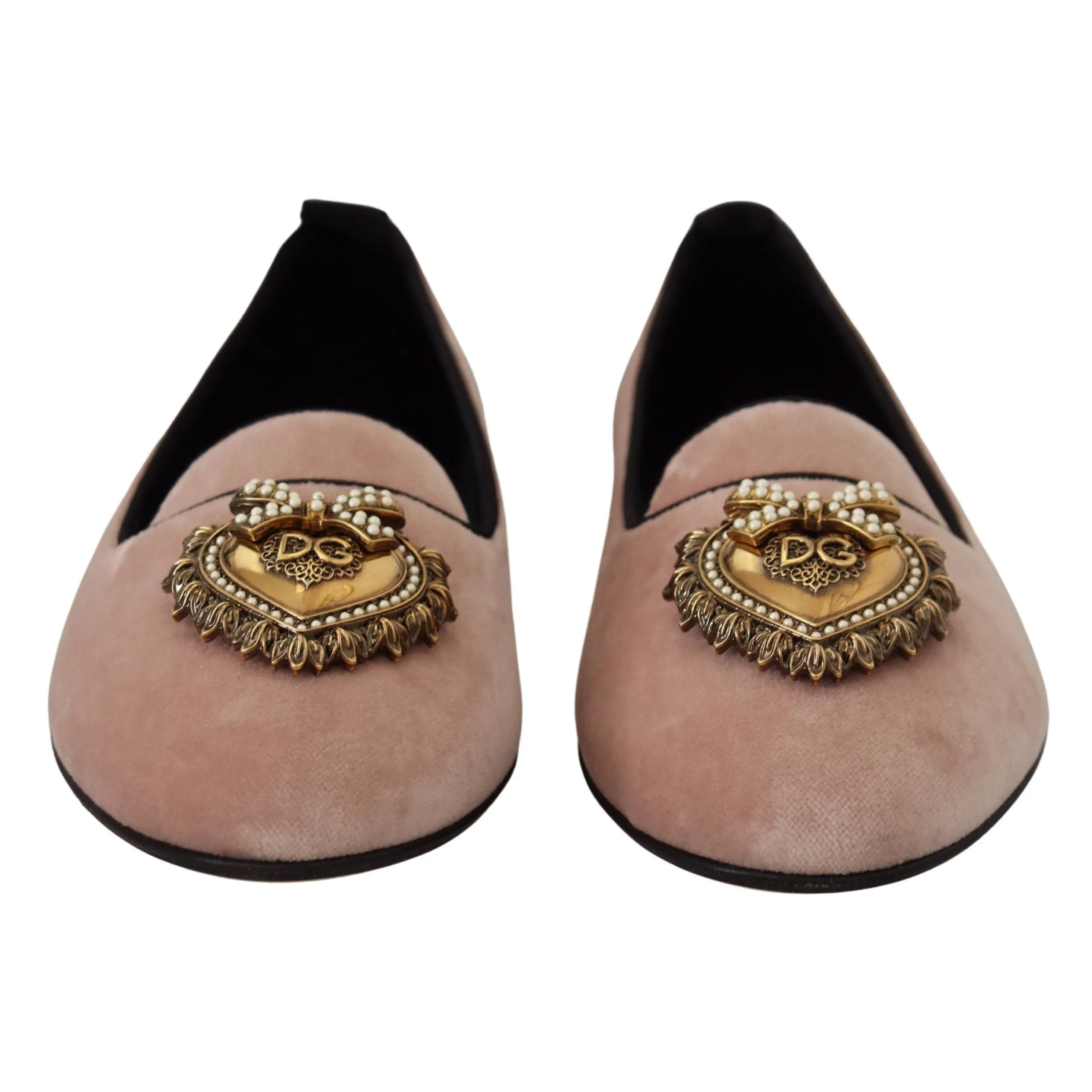 Dolce & Gabbana Elegant Pink Velvet Devotion Loafers