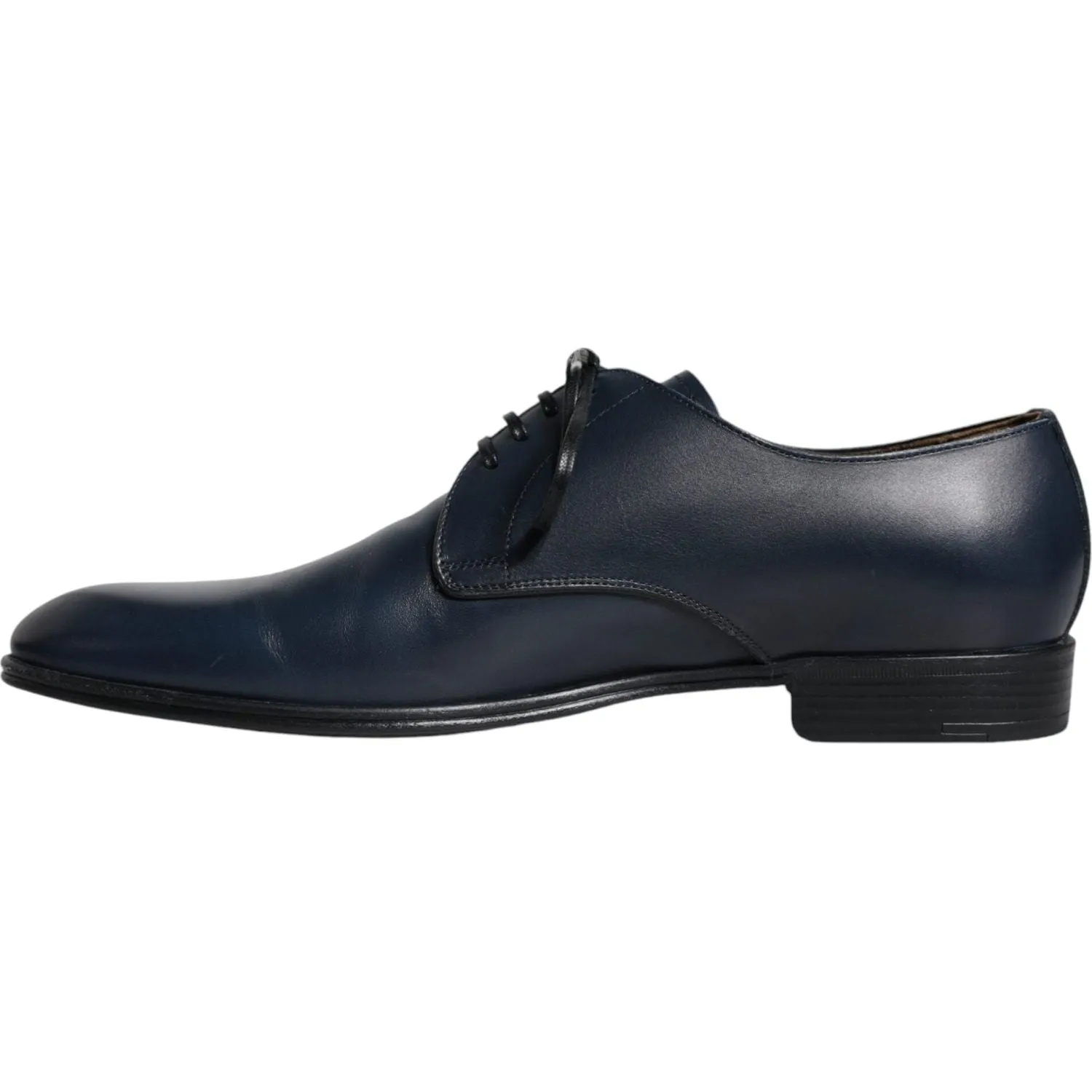 Dolce & Gabbana Navy Blue Leather Derby Dress Formal Shoes