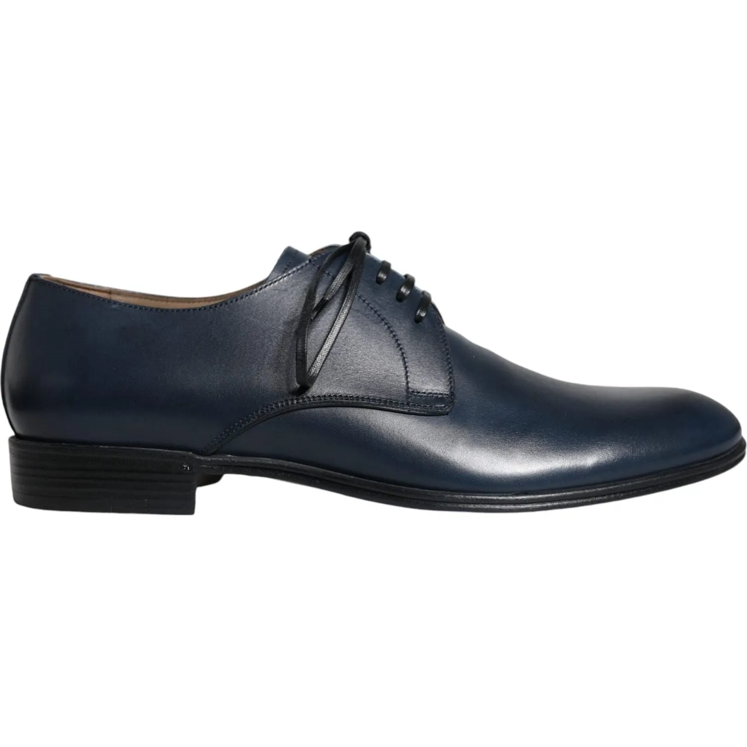 Dolce & Gabbana Navy Blue Leather Derby Dress Formal Shoes