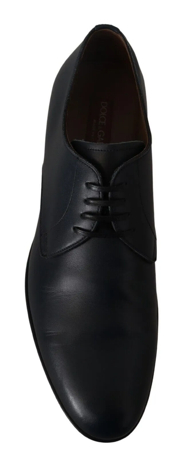 Dolce & Gabbana Navy Blue Leather Lace Up Formal Derby Shoes