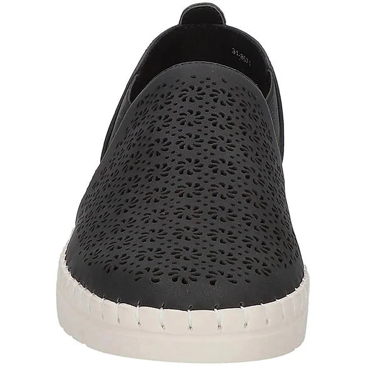 Easy Street Womens Mega Fresh Faux Leather Perforated Slip-On Sneakers