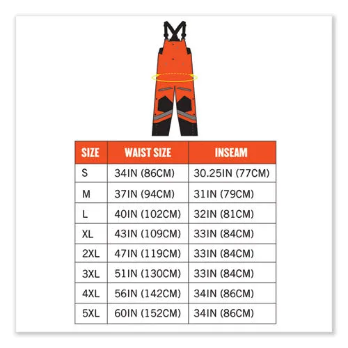 Glowear 8928 Class E Hi-vis Insulated Bibs, Medium, Orange, Ships In 1-3 Business Days