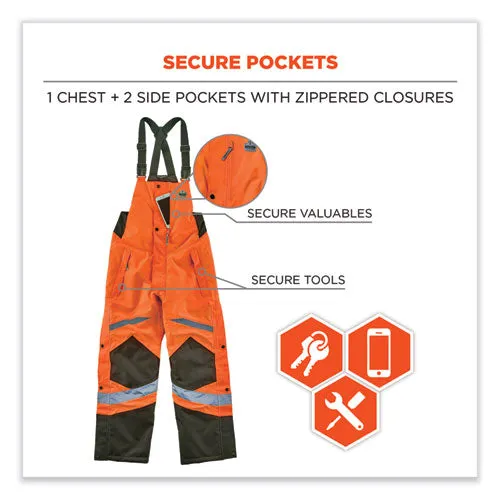 Glowear 8928 Class E Hi-vis Insulated Bibs, Medium, Orange, Ships In 1-3 Business Days