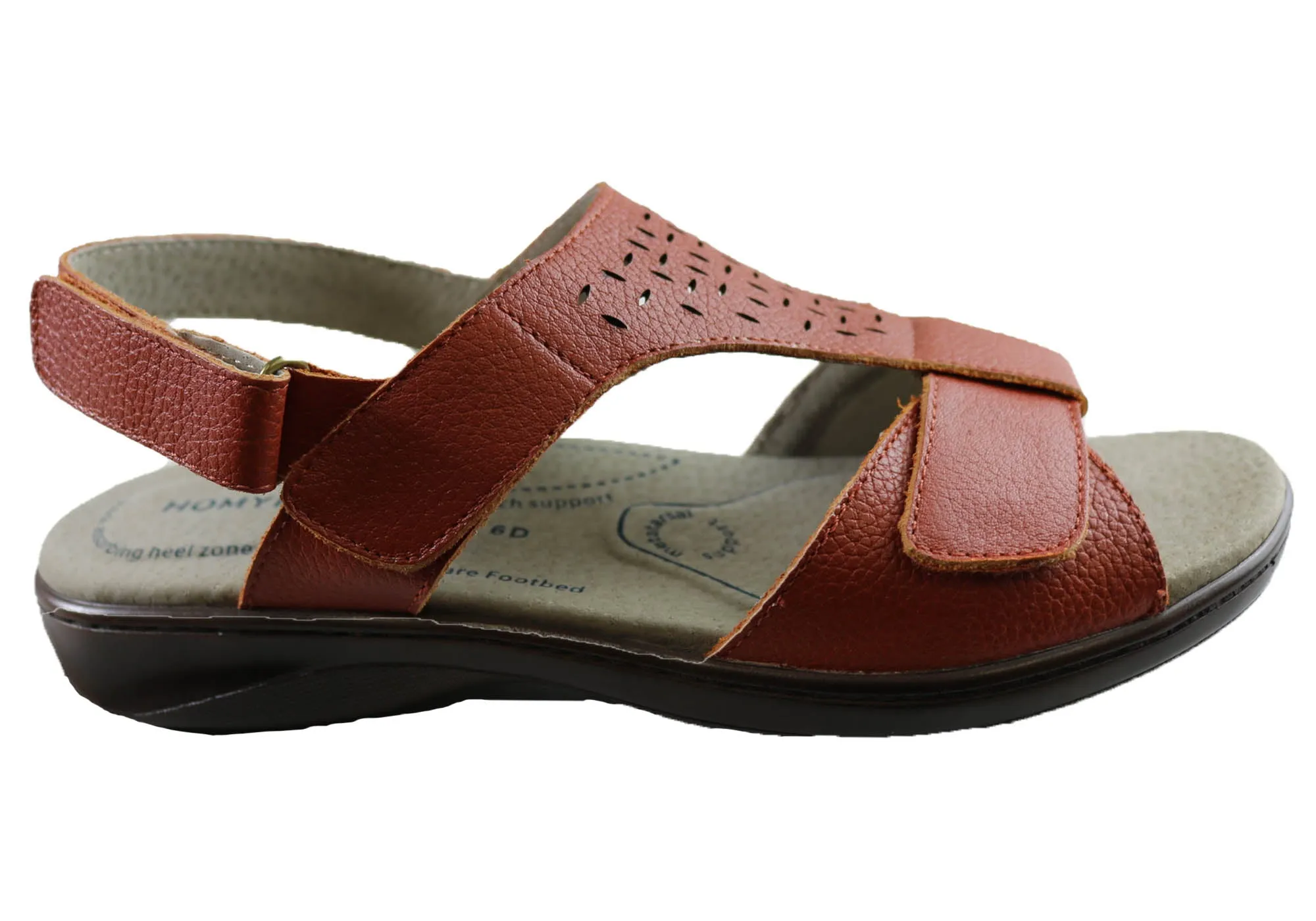 Homyped Devika Womens Comfortable Supportive Leather Wide Fit Sandals