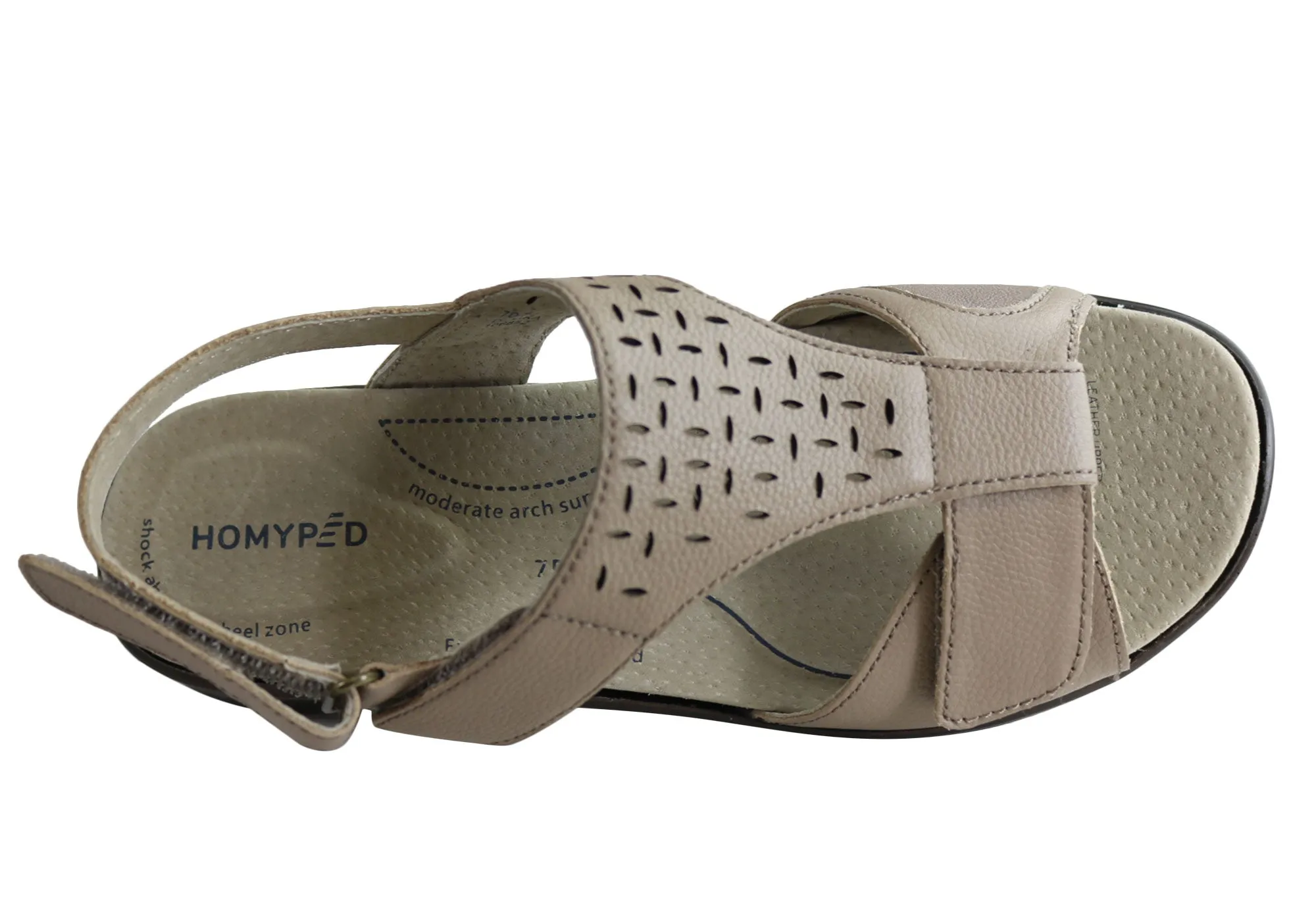 Homyped Devika Womens Comfortable Supportive Leather Wide Fit Sandals