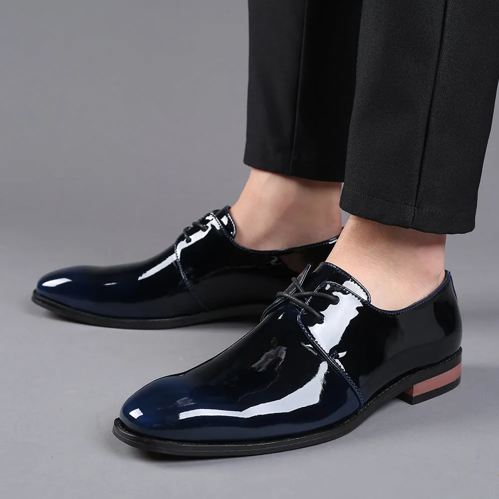 Men's Pattern Leather Shiny Derby Shoes