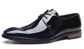 Men's Pattern Leather Shiny Derby Shoes