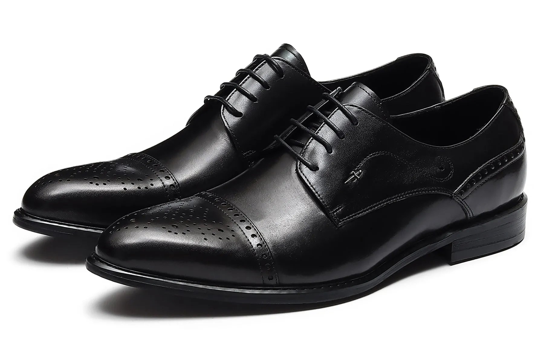 Men's Pointed Toe Brogues Leather Derby