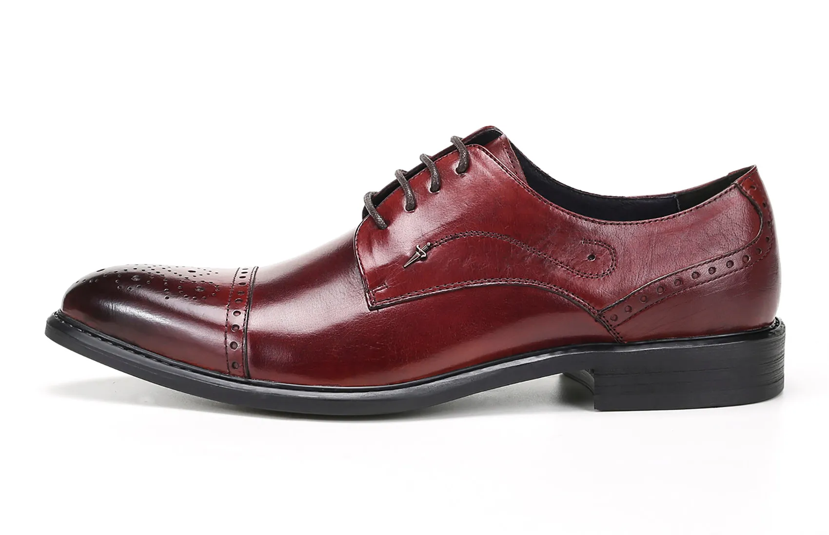 Men's Pointed Toe Brogues Leather Derby