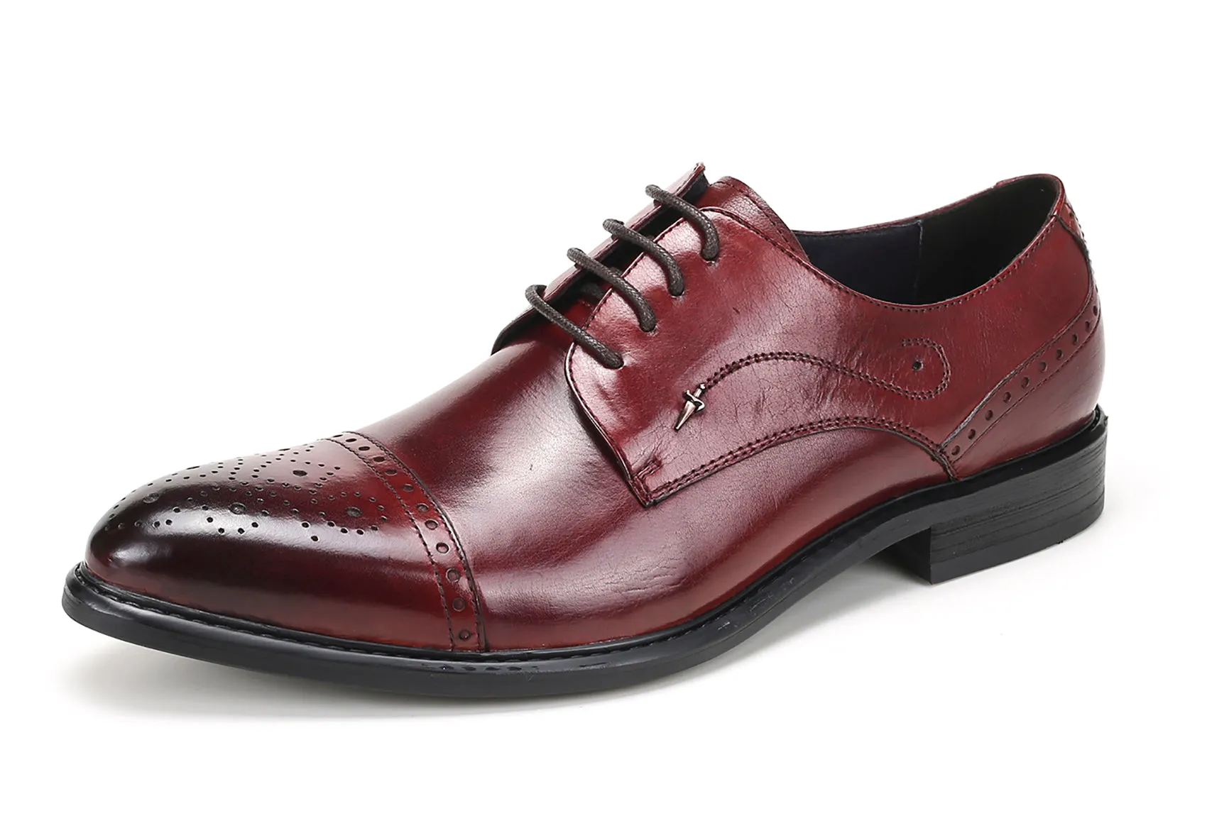 Men's Pointed Toe Brogues Leather Derby