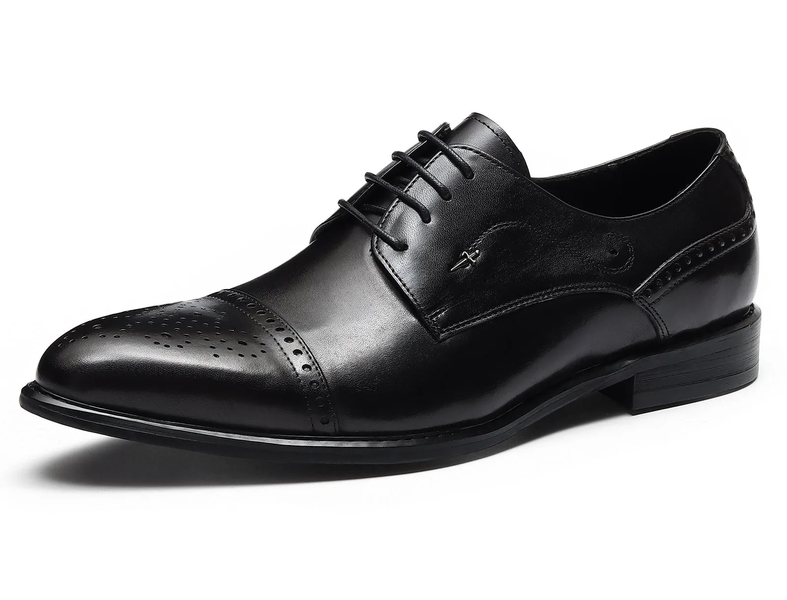 Men's Pointed Toe Brogues Leather Derby