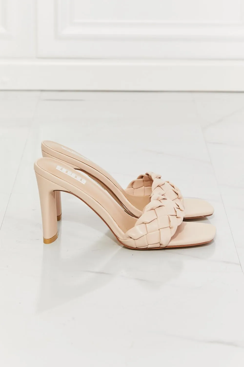 MMShoes Top of the World Beige Braided Heel Sandal