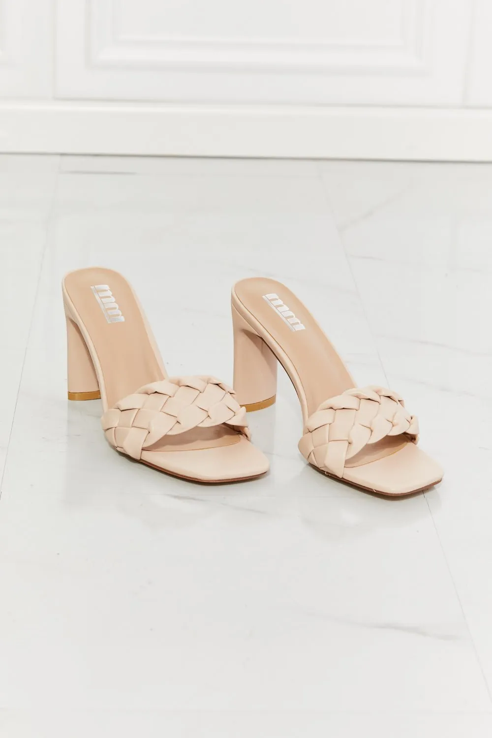 MMShoes Top of the World Beige Braided Heel Sandal