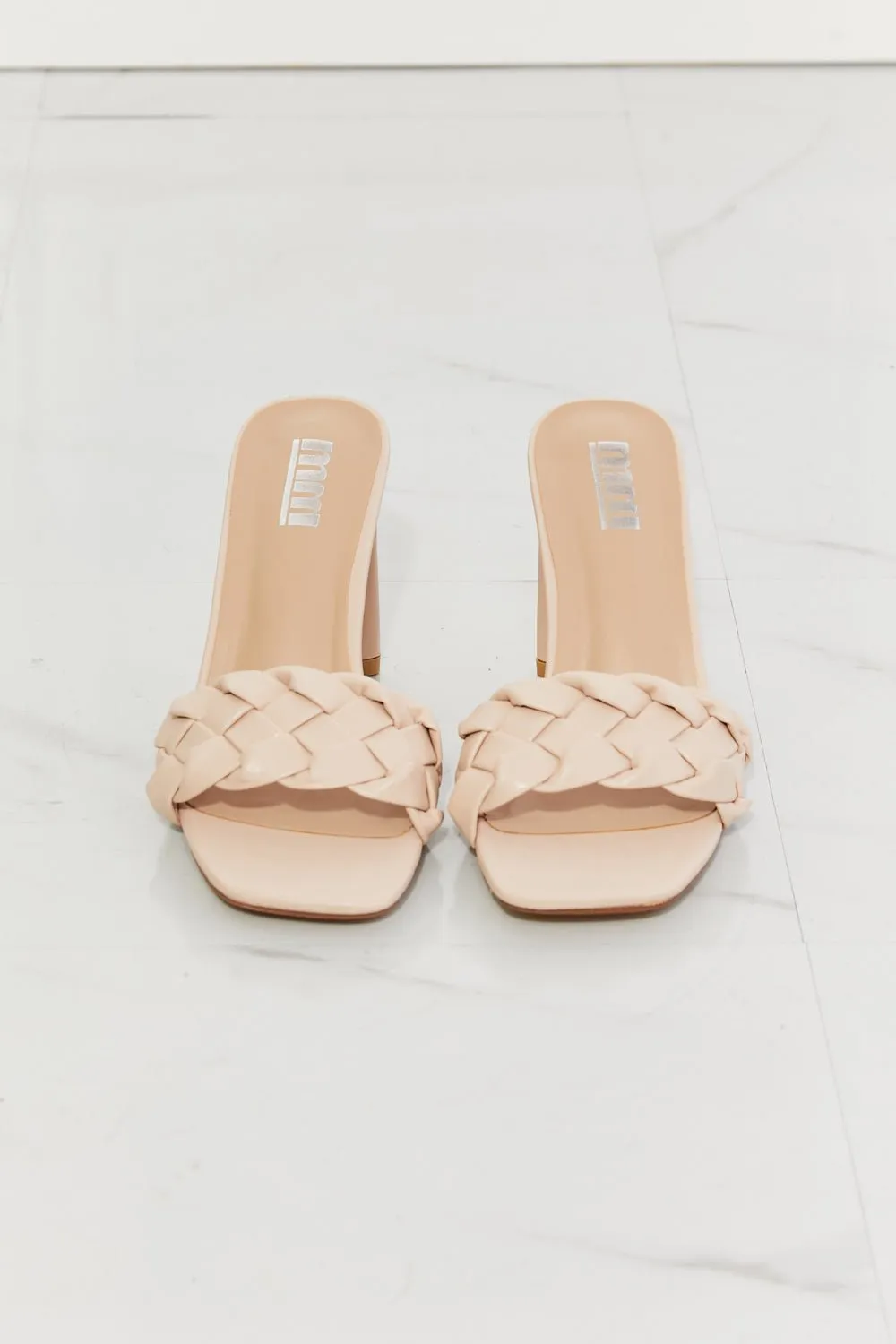 MMShoes Top of the World Beige Braided Heel Sandal