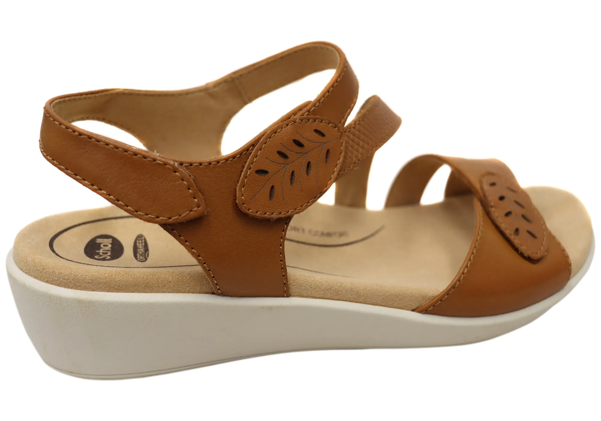 Scholl Orthaheel Tana Womens Comfortable Leather Wedge Sandals