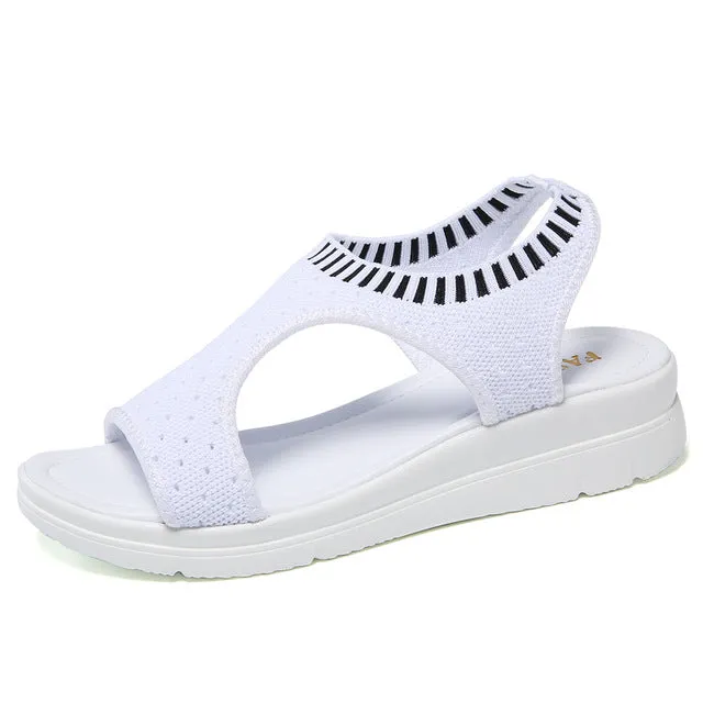 Summer Fashion Wedge Comfortable Women's Sandal Shoes - Black,White,Grey,Blue