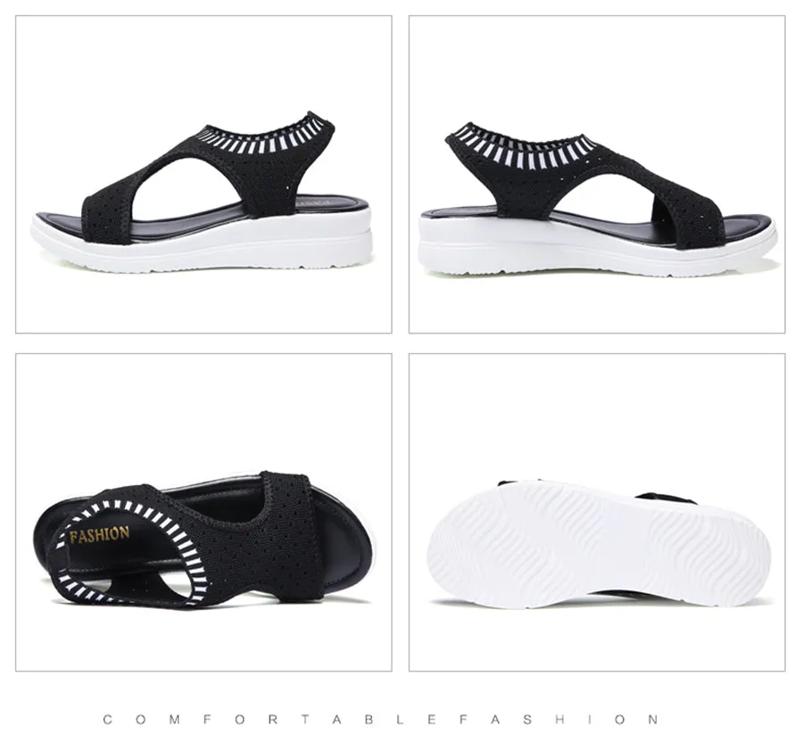 Summer Fashion Wedge Comfortable Women's Sandal Shoes - Black,White,Grey,Blue